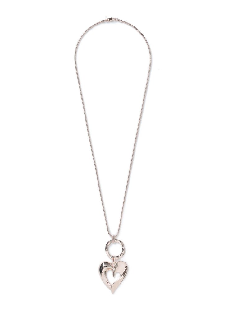 Aela Pink Heart Long Pendant Necklace - Image 1 of 2