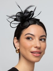 Schwarz - Aela Fuchsia Pink Feather Fascinator - Bild 1 von 3