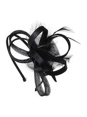 Schwarz - Aela Fuchsia Pink Feather Fascinator - Bild 3 von 3