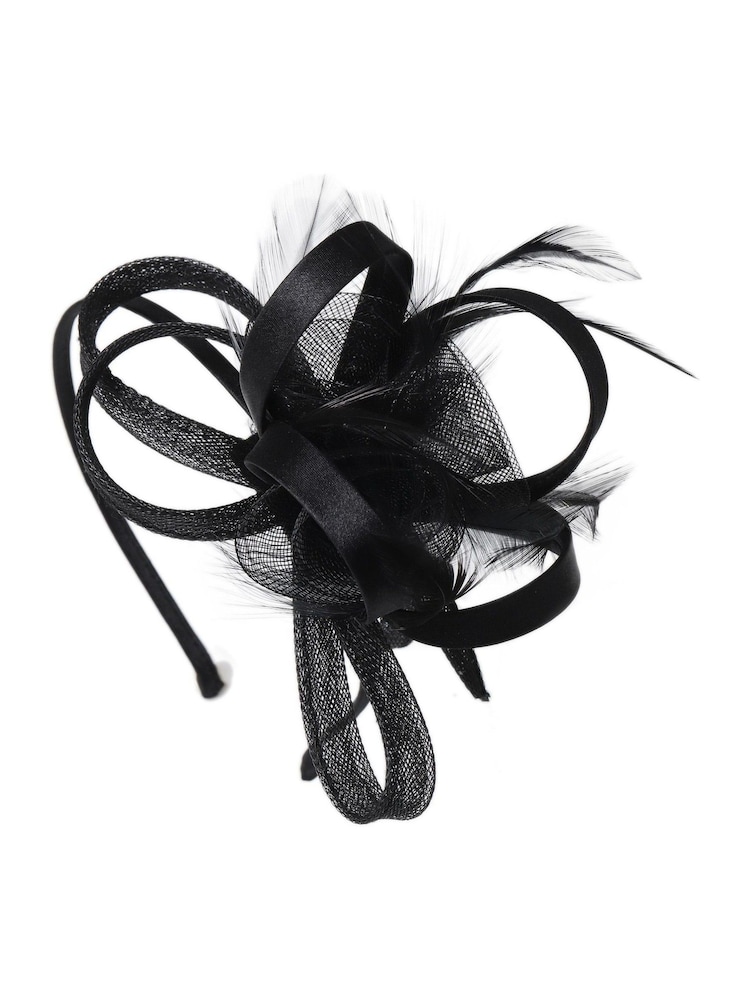 Schwarz - Aela Fuchsia Pink Feather Fascinator - Bild 3 von 3