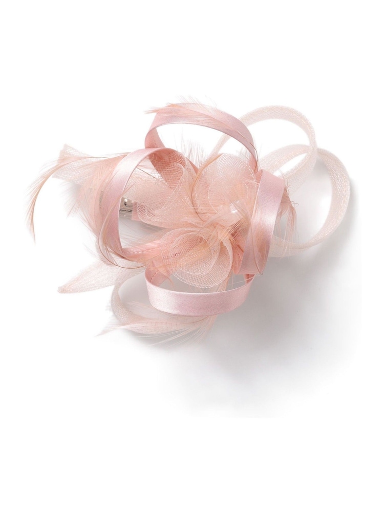 Aela Blush Pink Rose Fascinator Clip - Image 2 of 4