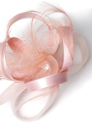 Aela Blush Pink Rose Fascinator Clip - Image 4 of 4