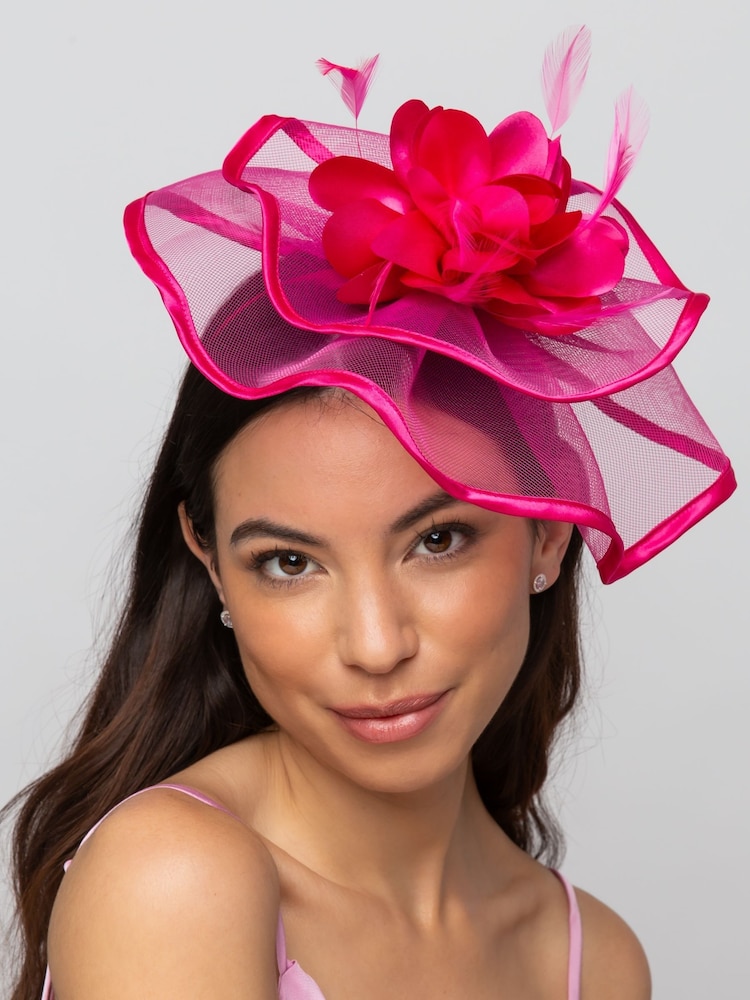 Aela Large Fuchsia Pink Fascinator - Image 1 of 4