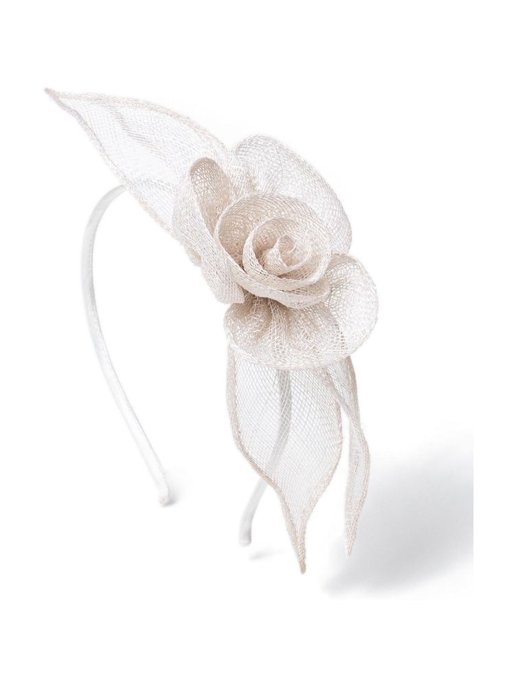 Aela White Flower Alice Band Fascinator - Image 2 of 3