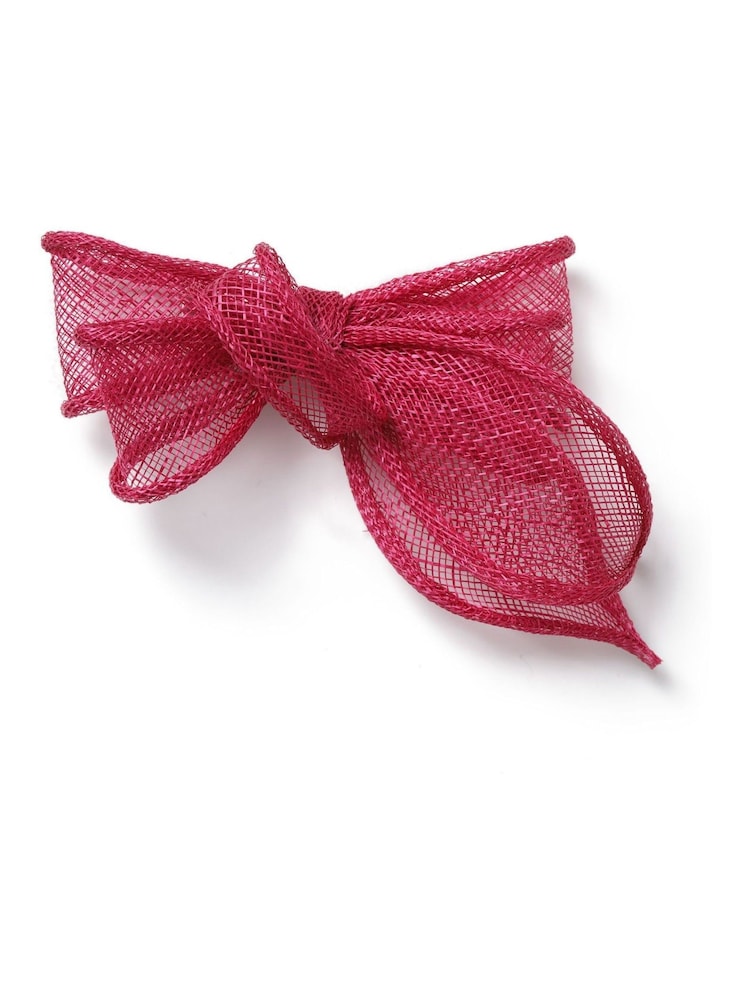 Aela Pink Fuchsia Bow Fascinator Clip - Image 2 of 4