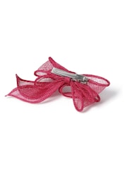Aela Pink Fuchsia Bow Fascinator Clip - Image 4 of 4
