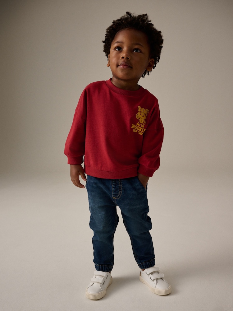 Red Long Sleeve Varsity T-Shirt (3mths-7yrs) - Image 2 of 4