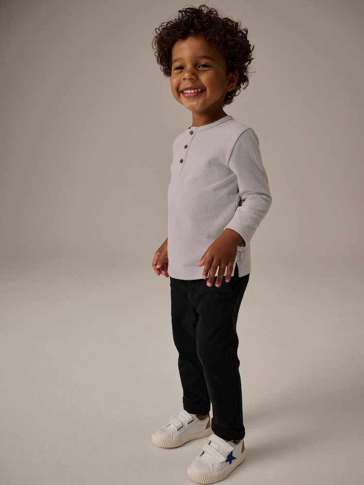 Grey Long Sleeve Henley Neck T-Shirt (3mths-7yrs) - Image 2 of 8