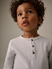 Grey Long Sleeve Henley Neck T-Shirt (3mths-7yrs) - Image 4 of 8