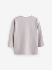 Grey Long Sleeve Henley Neck T-Shirt (3mths-7yrs) - Image 6 of 8