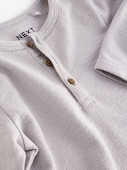Grey Long Sleeve Henley Neck T-Shirt (3mths-7yrs) - Image 7 of 8