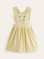 Boden Yellow Charming Bunny Pinafore Dress - Image 2 of 4
