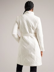 Ted Baker Cream Rosemae Padded Midi Wrap Coat - Image 2 of 6