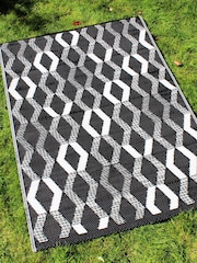 Fusion Black Rico Outdoor UV Resistant Outdoor Rug - Image 1 of 3