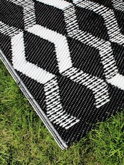 Fusion Black Rico Outdoor UV Resistant Outdoor Rug - Image 2 of 3