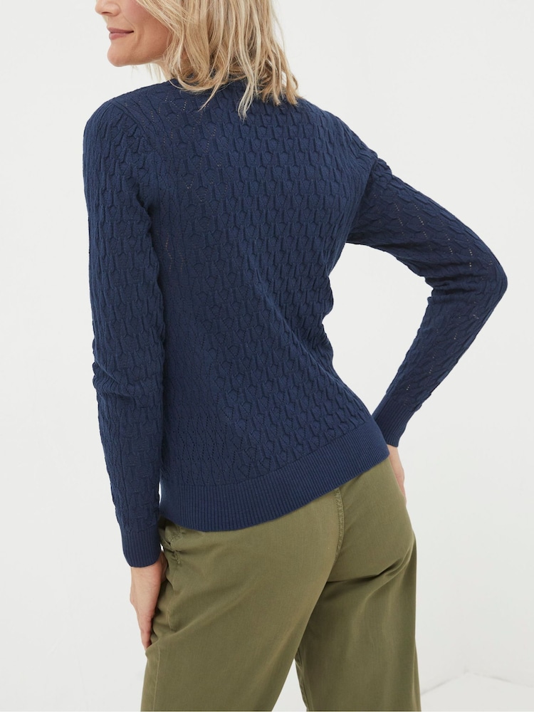 FatFace Elissa Blue Cardigan - Image 2 of 4