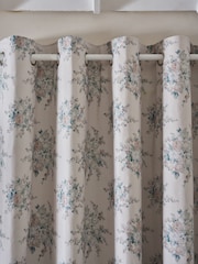 Shabby Chic by Rachel Ashwell® Natural Eyelet Rose Blossom Teal on Grain Blackout Lined Curtain - Image 4 of 5