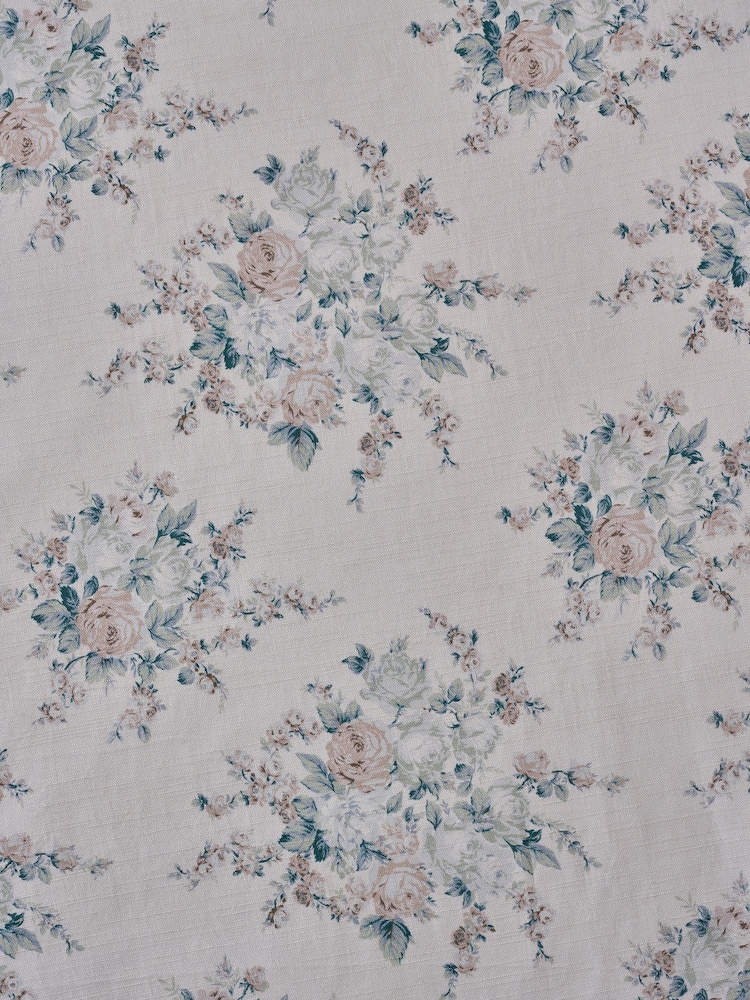 Shabby Chic by Rachel Ashwell® Natural Eyelet Rose Blossom Teal on Grain Blackout Lined Curtain - Image 5 of 5