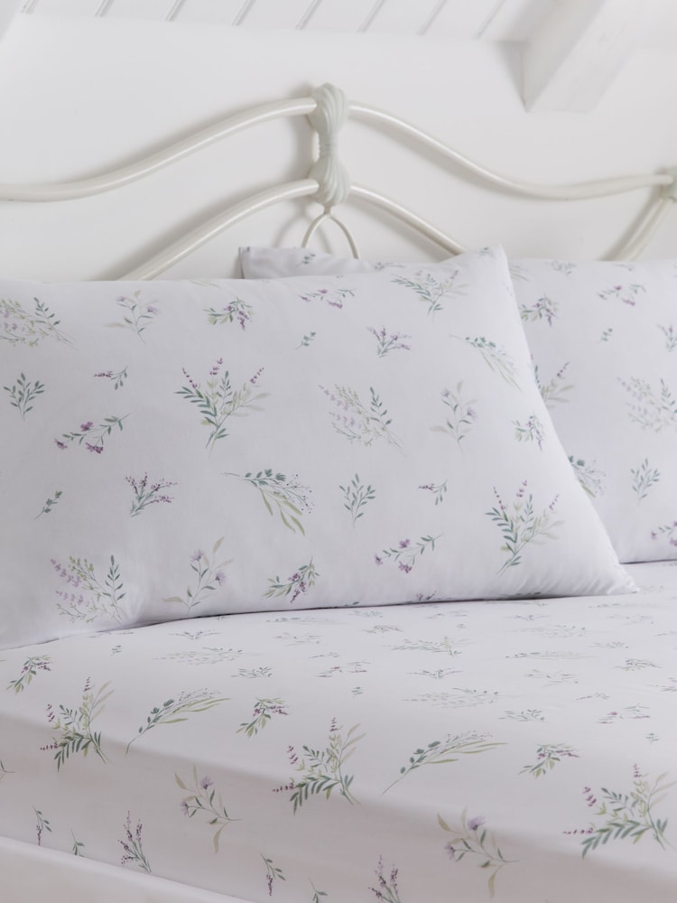 Dreams & Drapes Lilac Chloe Soft Touch 28cm Fitted Bed Sheet Fitted Set - Image 1 of 3
