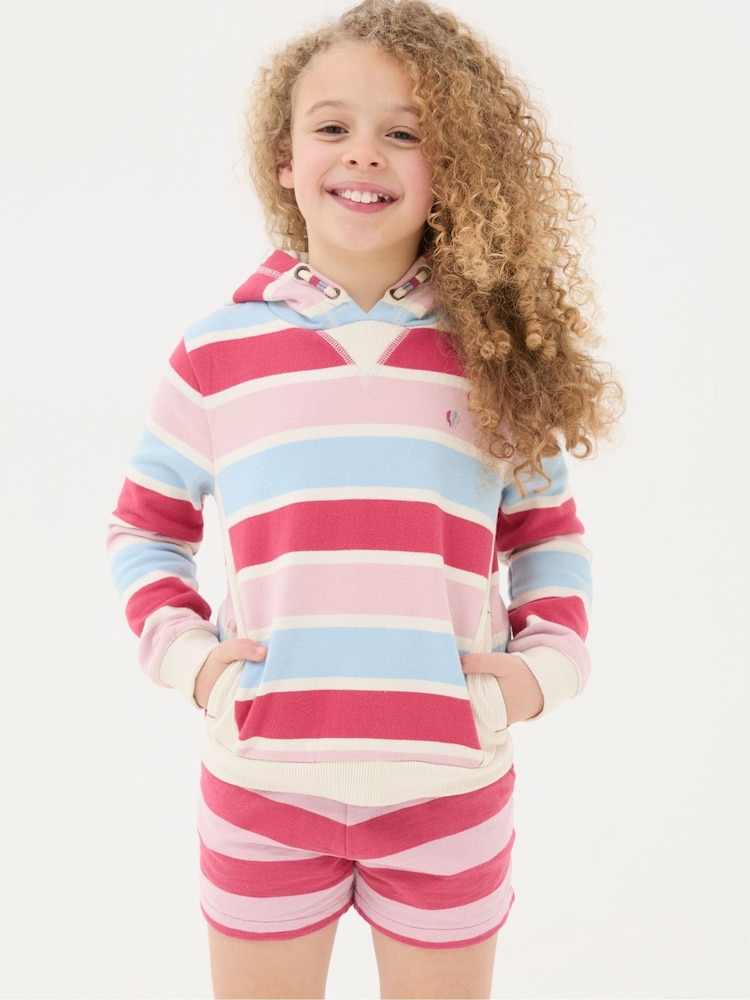 FatFace Pink Grow Stripe Crew Sweatshirt - Image 1 of 4