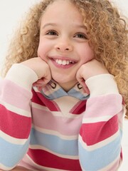 FatFace Pink Grow Stripe Crew Sweatshirt - Image 3 of 4