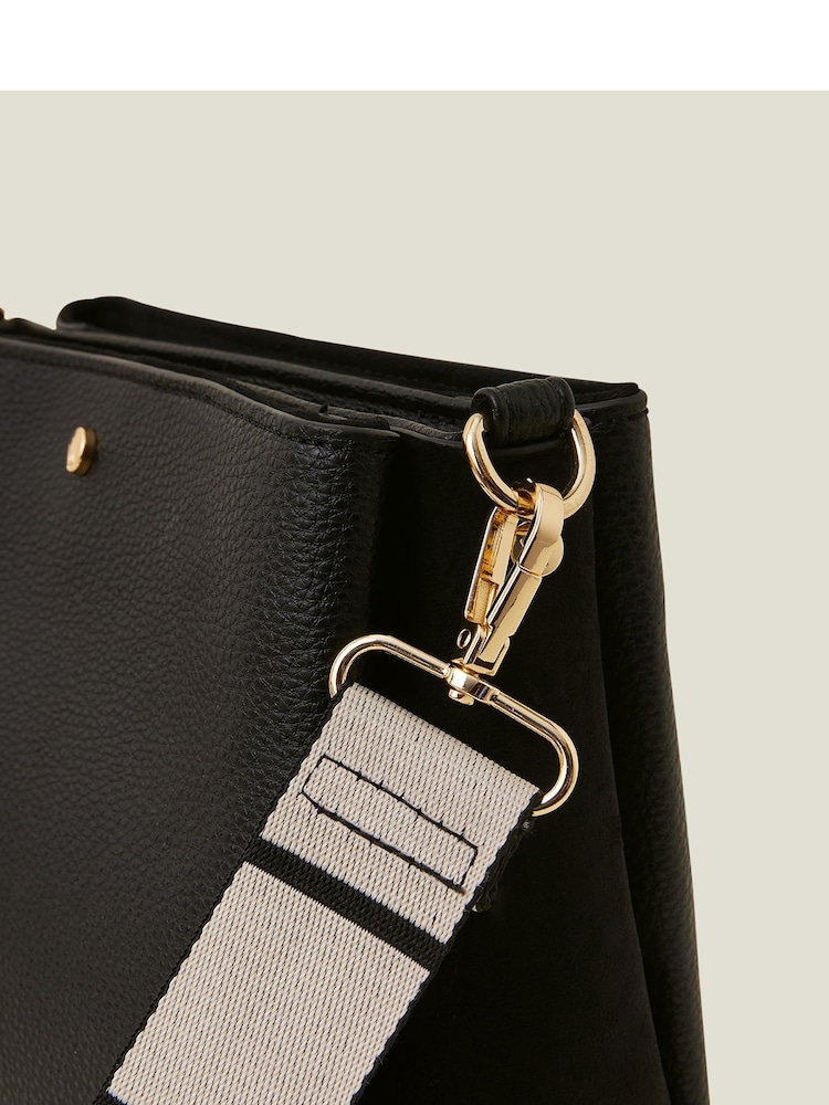 Accessorize Black Webbing Cross-Body Bag - Image 4 of 4