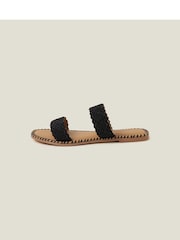 Accessorize Black Suede Double Strap Sliders - Image 3 of 4