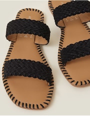 Accessorize Black Suede Double Strap Sliders - Image 4 of 4