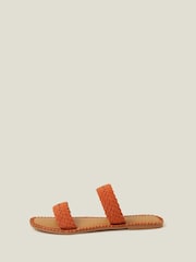 Accessorize Orange Suede Double Strap Sliders - Image 2 of 4