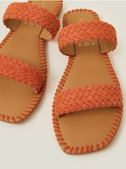 Accessorize Orange Suede Double Strap Sliders - Image 4 of 4