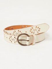 FatFace White Floral Laser Cut Belt - Image 1 of 2