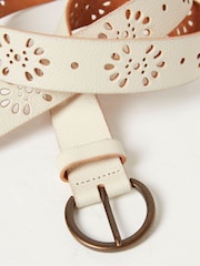 FatFace White Floral Laser Cut Belt - Image 2 of 2
