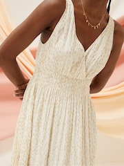 FatFace Ivy Natural Foil Maxi Dress - Image 5 of 7