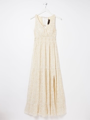 FatFace Ivy Natural Foil Maxi Dress - Image 7 of 7