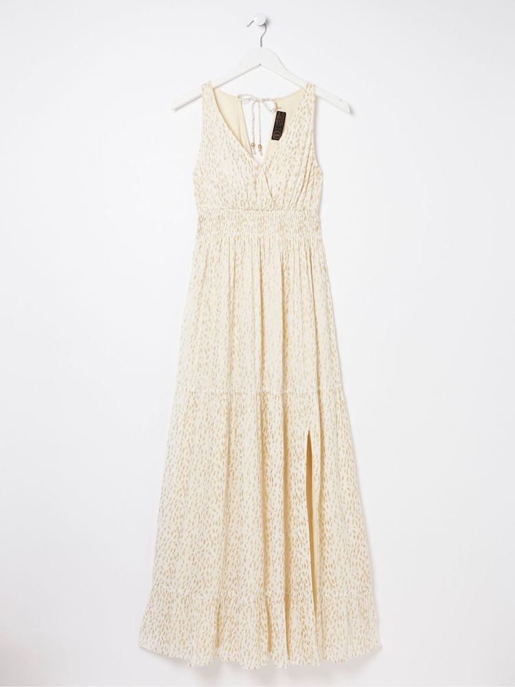 FatFace Ivy Natural Foil Maxi Dress - Image 7 of 7