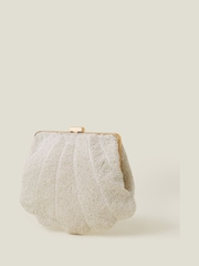 Accessorize Natural Bridal Scallop Clip Frame Bag - Image 3 of 4