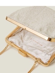 Accessorize Natural Bridal Scallop Clip Frame Bag - Image 4 of 4