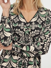 FatFace Black Gina Mosaic Leaf Tunic - Image 4 of 6
