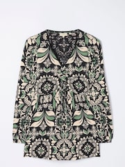 FatFace Black Gina Mosaic Leaf Tunic - Image 6 of 6