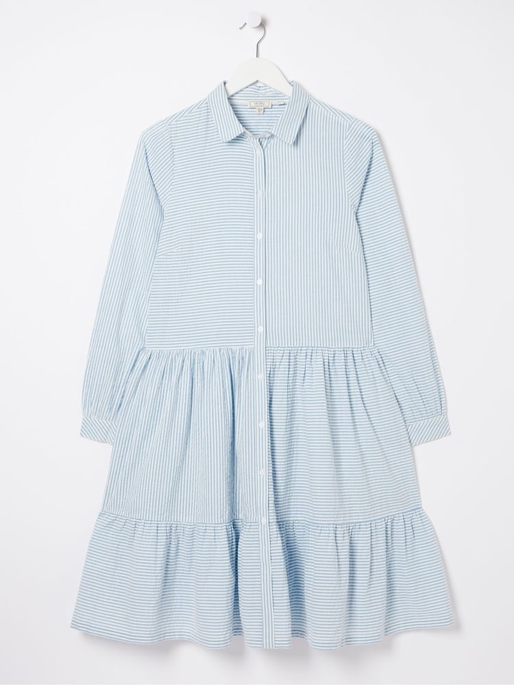 FatFace Blue Charlotte Stripe Shirt Dress - Image 6 of 6