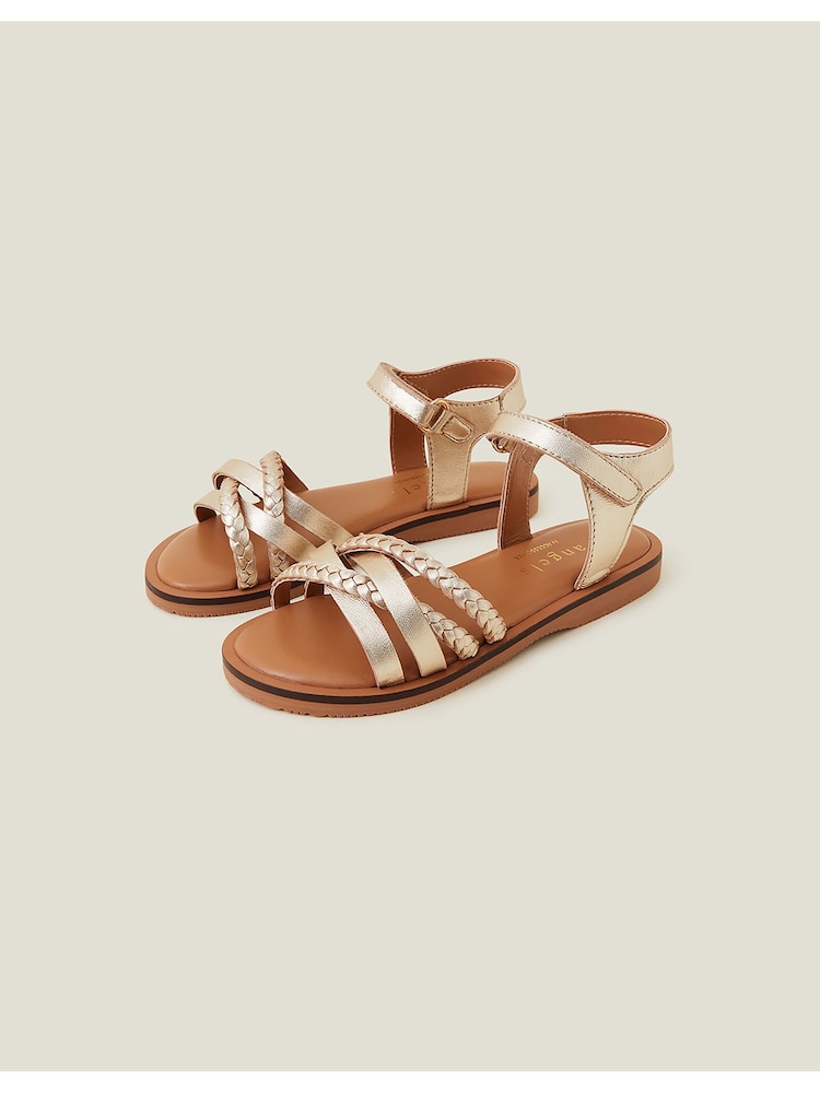 Angels By Accessorize Girls Plait Leather Sandals - Imagen 1 de 3 Angels By Accessorize Girls Plait Leather Sandals - Imagen 1 de 3