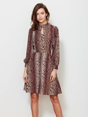Sosandar Brown Fit & Flare Dress - Image 2 of 5