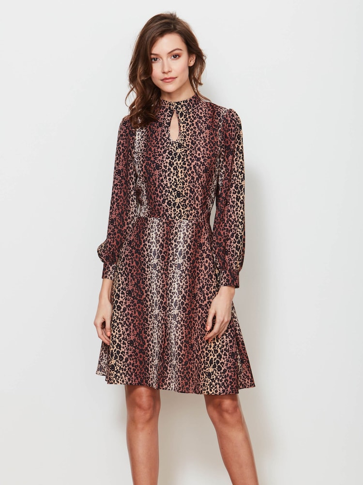 Sosandar Brown Fit & Flare Dress - Image 2 of 5