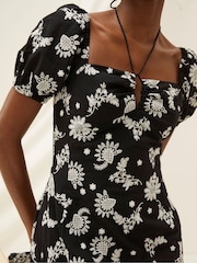 FatFace Black Lotus Embroidered Midi Dress - Image 6 of 7