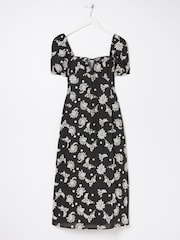 FatFace Black Lotus Embroidered Midi Dress - Image 7 of 7
