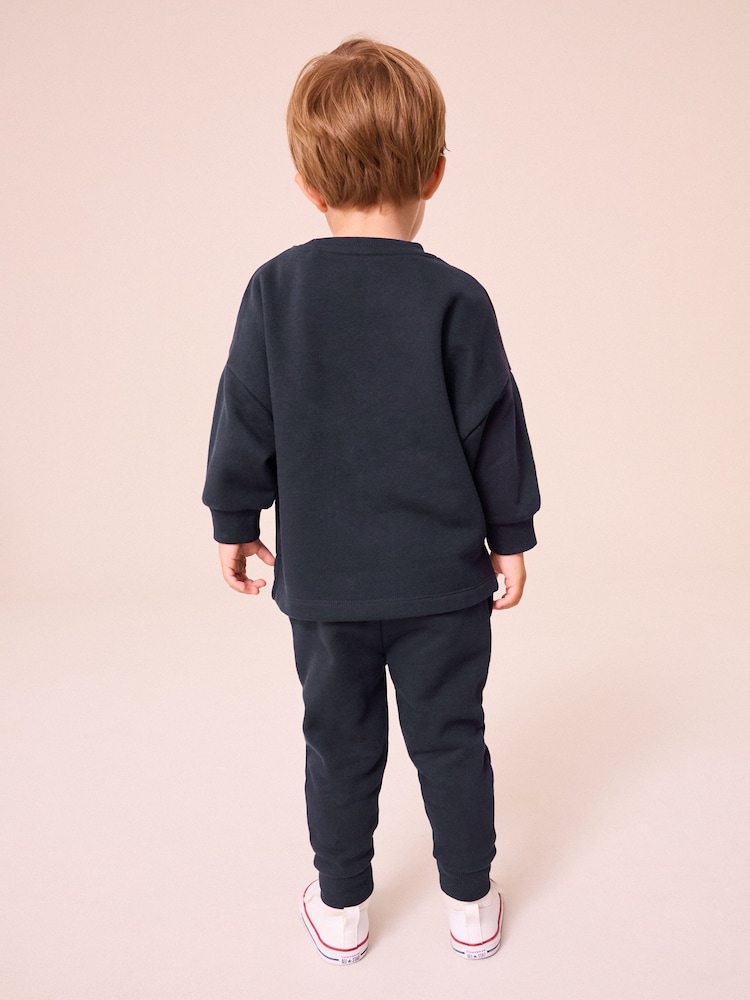 Navy Transport Long Sleeve Top and Joggers Set (3mths-7yrs) - Image 2 of 8