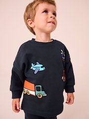 Navy Transport Long Sleeve Top and Joggers Set (3mths-7yrs) - Image 3 of 8