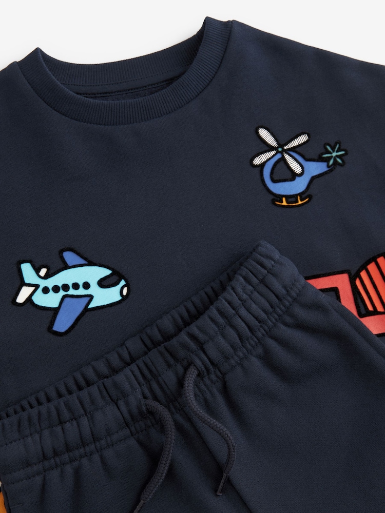 Navy Transport Long Sleeve Top and Joggers Set (3mths-7yrs) - Image 8 of 8