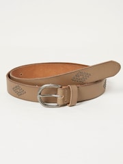 FatFace Jean Brown Stud Leather Belt - Image 1 of 2