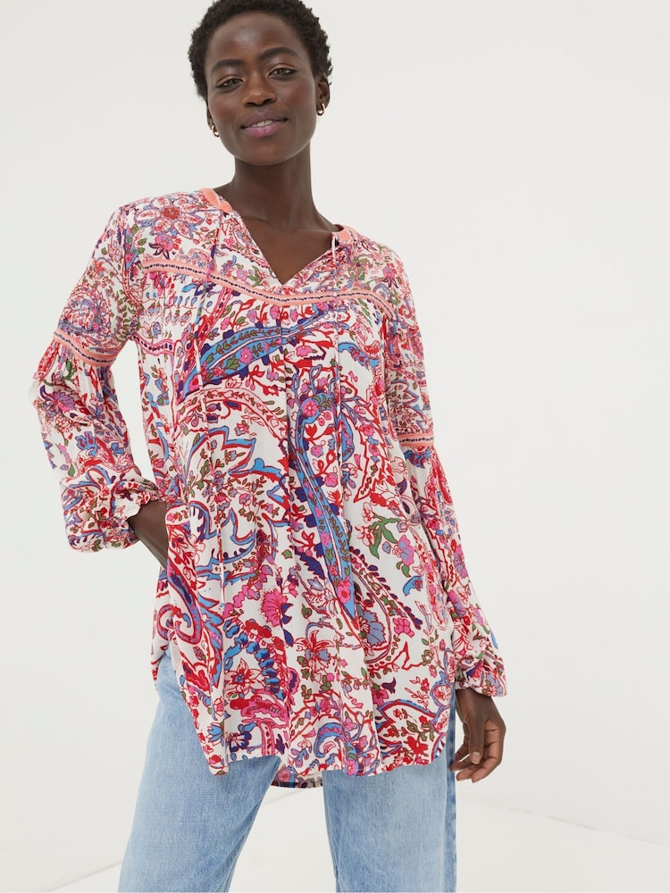 FatFace Multi Bright Paisley Tunic - Image 2 of 6